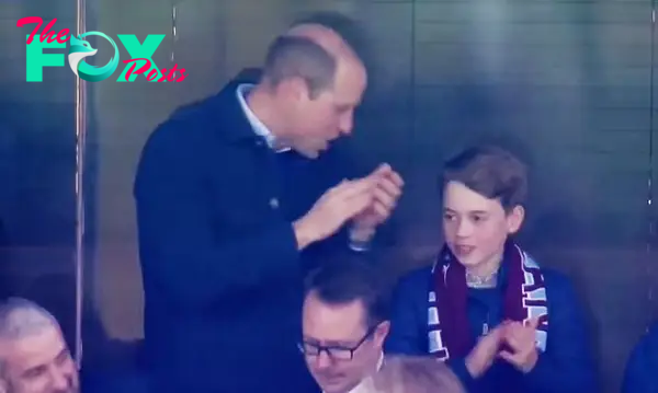 Prince William and Prince George watch soccer