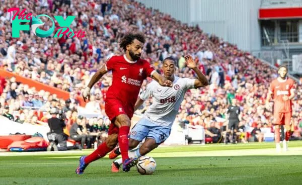 LIVERPOOL, ENGLAND - Saturday, September 2, 2023: Liverpool's Mohamed Salah during the FA Premier League match between Liverpool FC and Aston Villa FC at Anfield. Liverpool won 3-0. (Pic by David Rawcliffe/Propaganda)