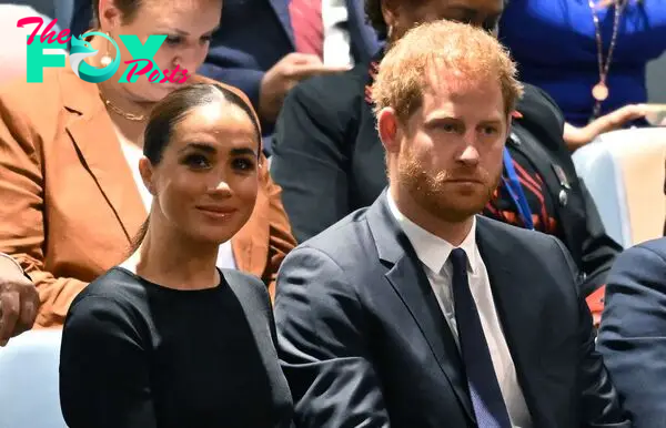 Meghan Markle and Prince Harry at the 2020 UN Nelson Mandela Prize award ceremony.