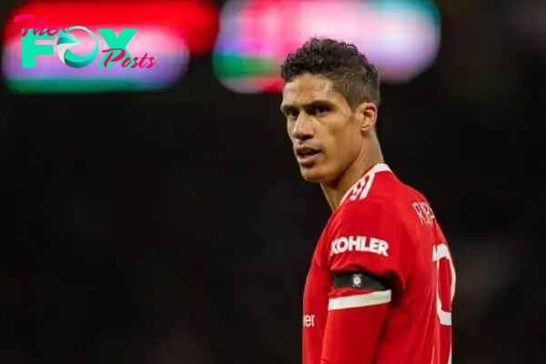 MANCHESTER, ENGLAND - Friday, February 4, 2022: Manchester United's Raphaël Varane during the FA Cup 4th Round match between Manchester United FC and Middlesbrough FC at Old Trafford. The game ended 1-1 after extra-time. Middlesbrough won 8-7 on penalties. (Pic by David Rawcliffe/Propaganda)