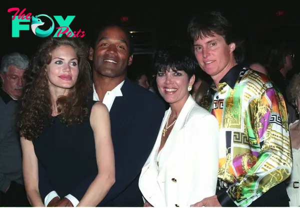 O.J. Simpson and girlfriend Paula Barbieri with Kris Jenner and Bruce Jenner