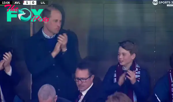 Prince William and Prince George watch soccer