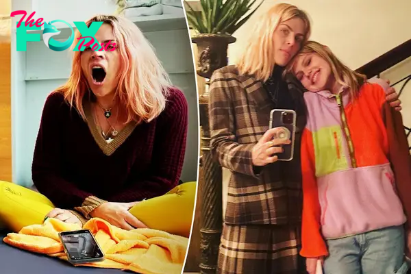 Busy Philipps split image with her daughter Birdie.