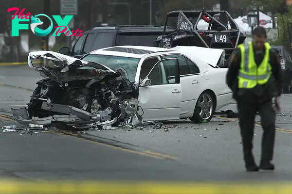 Car accident that Caitlyn Jenner was involved in.