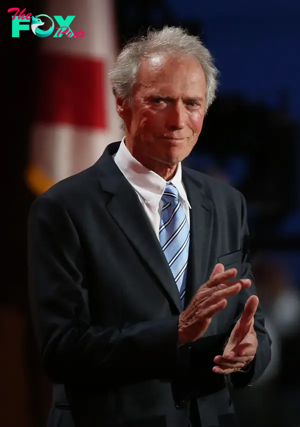 Clint Eastwood clapping in 2012.
