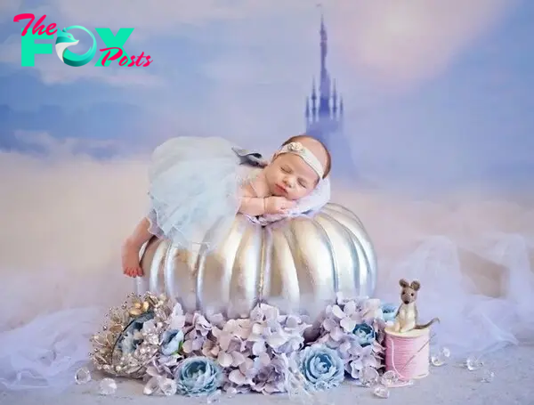 Beautiful set of sparkling photos of newborn babies playing Disney princesses - Photo 15.