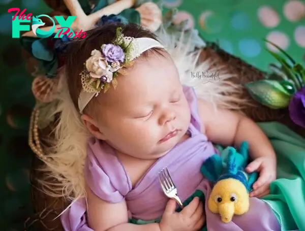 Sparkling beautiful photos of newborn babies playing Disney princesses - Photo 9.