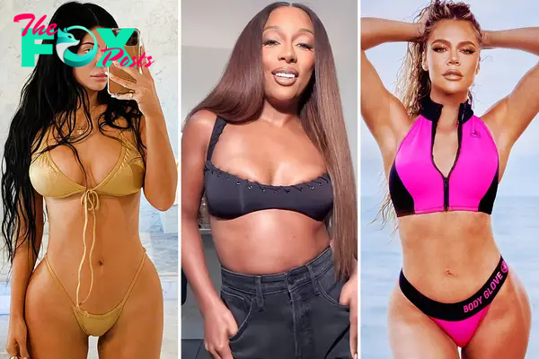 Kylie Jenner, Victoria Monet and Khloé Kardashian in Good American bathing suits
