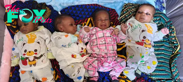 Nigerian woman gives birth to quadruplets after 16 years of marriage 