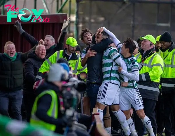Celtic Players Celebrate
