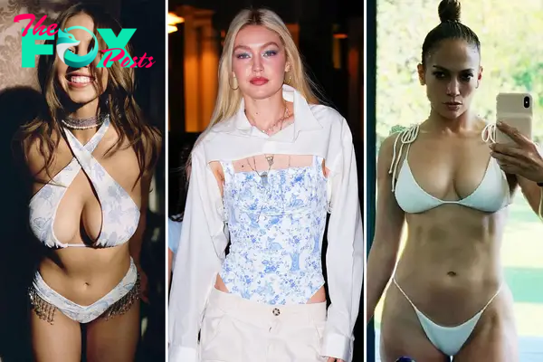 Sydney Sweeney, Gigi Hadid and J.Lo wearing Frankies Bikinis