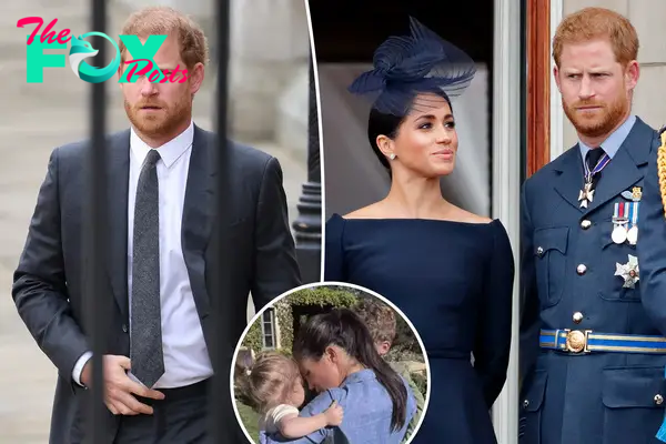 Prince Harry split image with Meghan Markle.