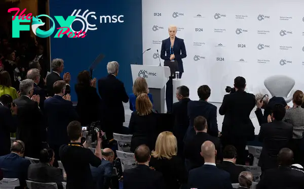Yulia Navalnaya speaks at the Munich Security Conference on Feb. 16, 2024.