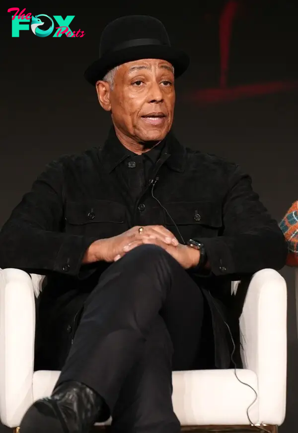 Giancarlo Esposito seen onstage at the AMC Networks media presentation.