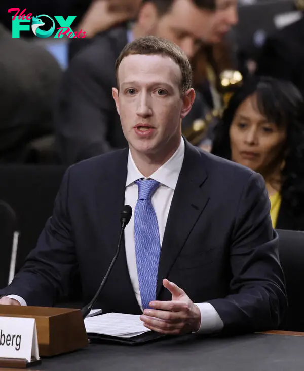 Mark Zuckerberg testifying before the Senate.