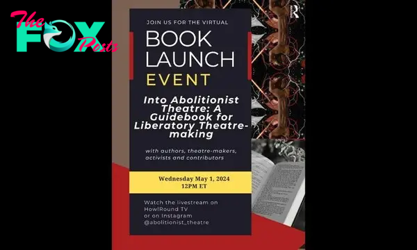 Poster image for the Abolitionist Theatre Book Launch event.