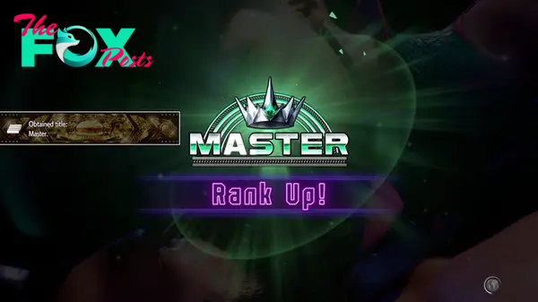 A rank-up screen from Street Fighter 6 with the player ascending to Master.