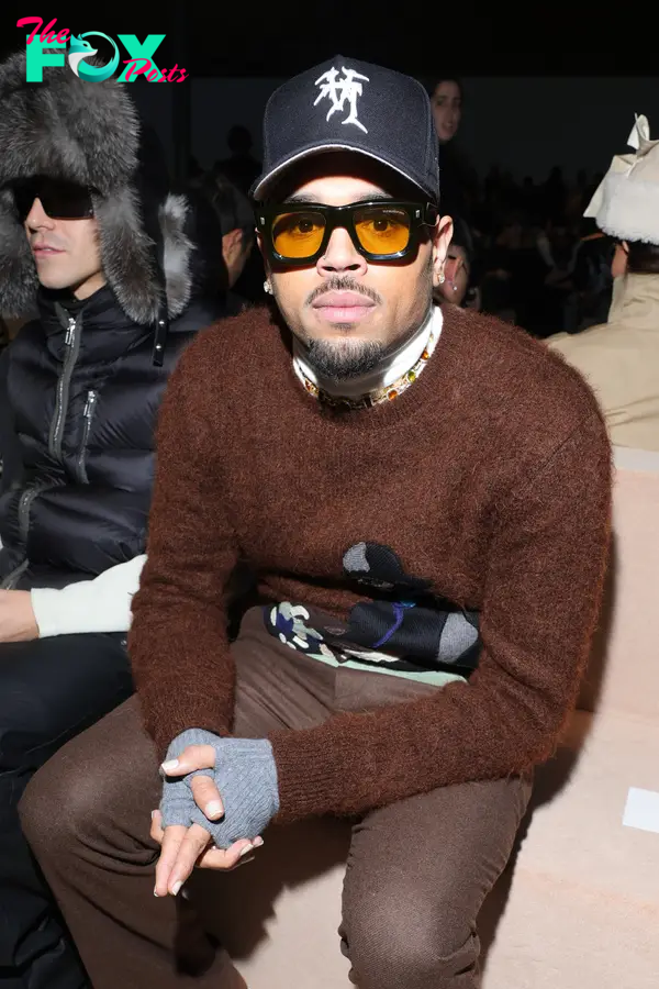 Chris Brown at the Amiri fashion show in 2024.