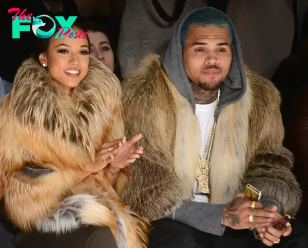 Chris Brown and Karrueche at a fashion show in 2015.