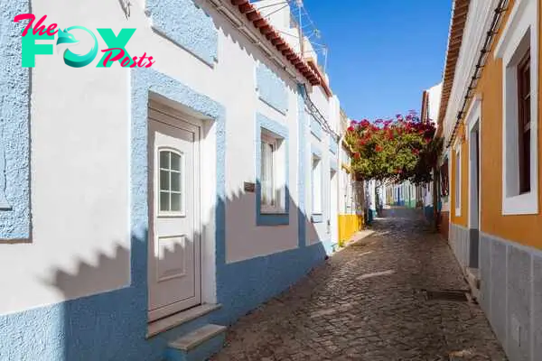 Colorful houses in Ferragudo, Faro, Algarve, Portugal