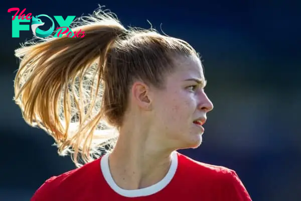 LIVERPOOL, ENGLAND - Sunday, November 27, 2022: Liverpool's Marie Hobinger during the FA Women's League Cup Group B match between Liverpool FC Women and Blackburn Rovers Ladies FC, at Prenton Park. (Pic by Jessica Hornby/Propaganda)