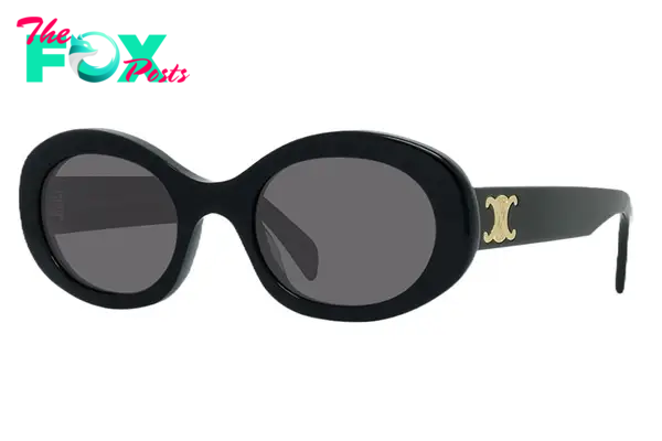 Oval-shaped black sunglasses