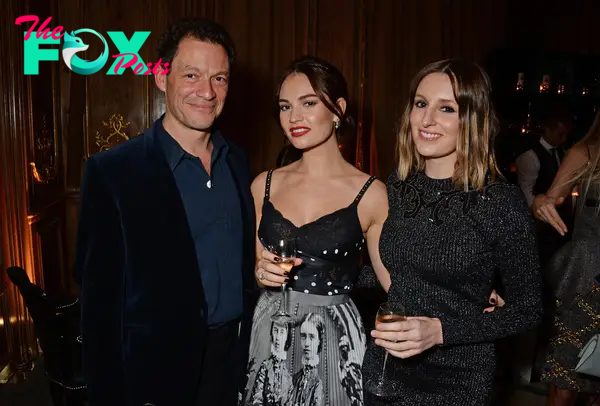 Dominic West, Lily James and Laura Carmichael 