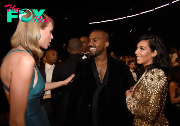 Kim Kardashian and Kanye West with Taylor Swift