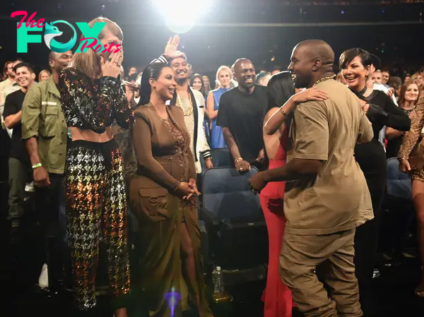 Taylor Swift and Kim Kardashian with Kanye West