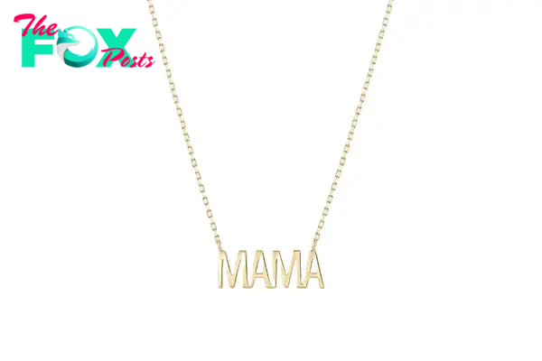 A gold "Mama" necklace