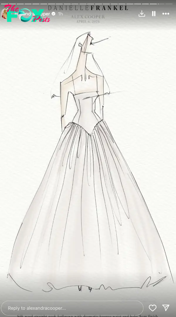 Danielle Frankel wedding dress sketch
