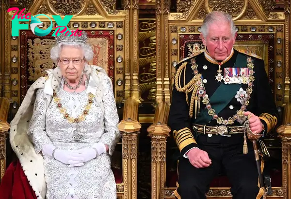King Charles III and Queen Elizabeth II.