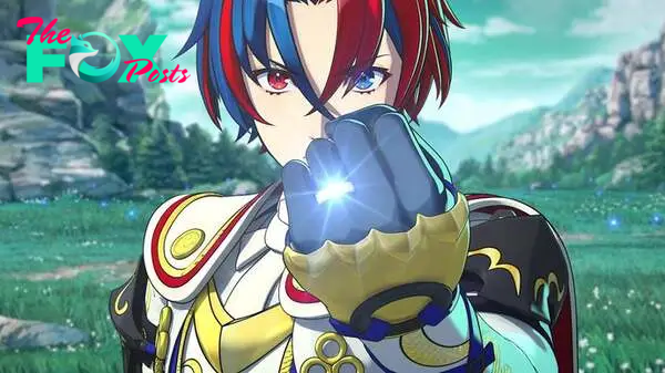 The lead character of Fire Emblem Engage clutches his fist to reveal a shining ring.