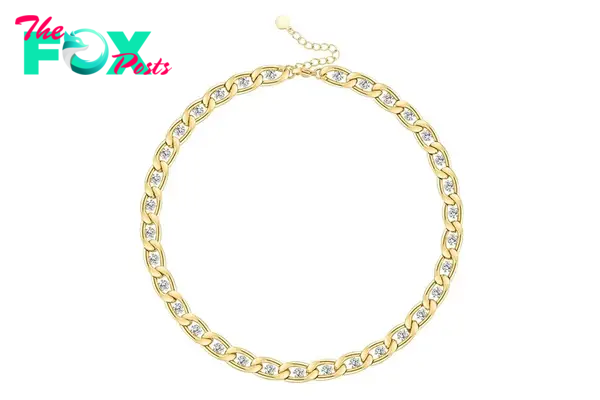 A gold and crystal choker