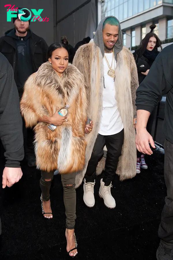 Karrueche Tran and Chris Brown at a fashion show in 2015.
