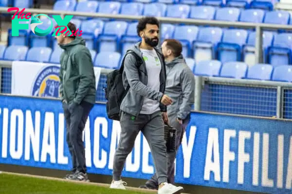 LIVERPOOL, ENGLAND - Wednesday, April 24, 2024: Liverpool's Mohamed Salah arrives before the FA Premier League match between Everton FC and Liverpool FC, the 244th Merseyside Derby, at Goodison Park. (Photo by David Rawcliffe/Propaganda)
