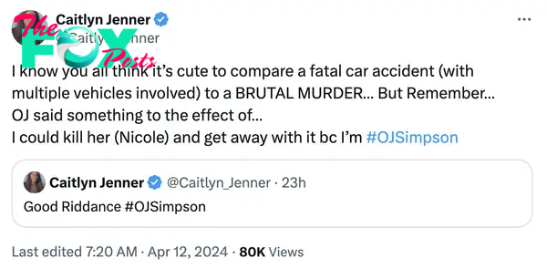 Caitlyn Jenner's tweets.
