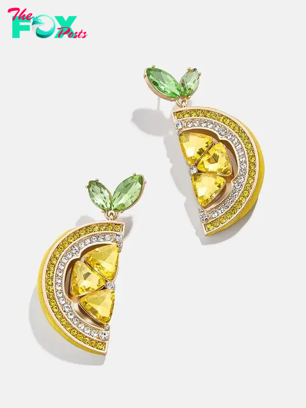 Lemon-shaped drop earrings