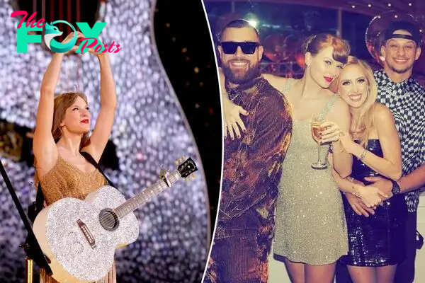 Taylor Swift reportedly partied with boyfriend Travis Kelce and friends Patrick Mahomes and Brittany Mahomes in Las Vegas less than two weeks before she's set to go back on her Eras Tour.