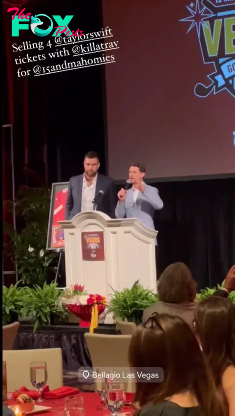 Travis Kelce on stage