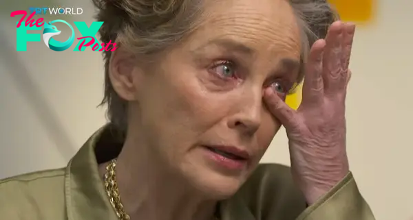 Sharon Stone crying.