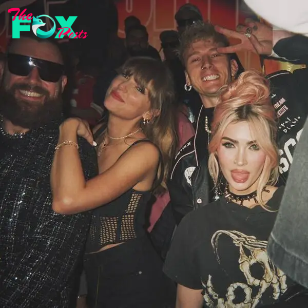Taylor Swift, Travis Kelce, MGK and Megan Fox in Vegas.