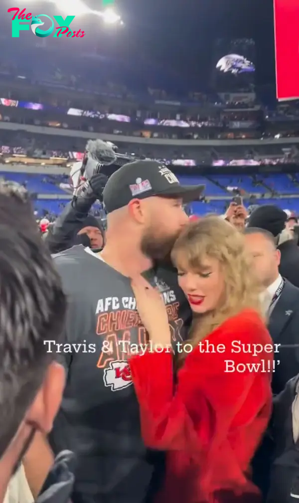 Taylor Swift and Travis Kelce after his game.