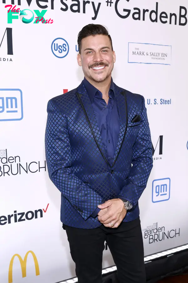 Jax Taylor in a blue blazer and black pants at the White House Correspondents' Garden Brunch in 2024.
