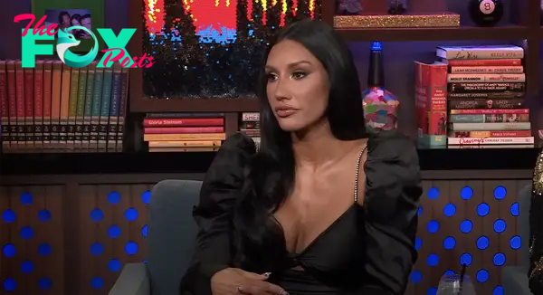 Monica Garcia sitting on "WWHL"