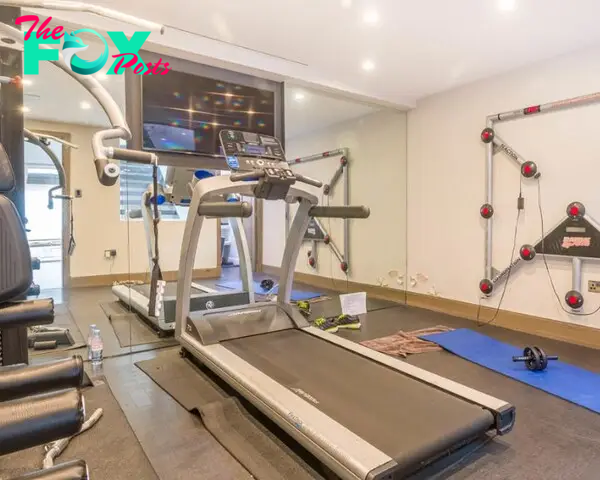 The stunning home comes complete with a fully-equipped gym