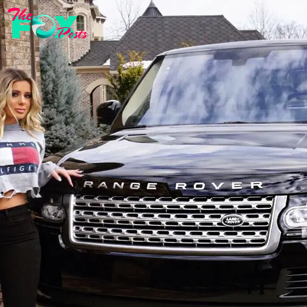 Brielle Biermann with her Range Rover