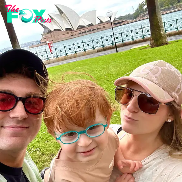 Meghan Trainor and Daryl Sabra with their son Riley.