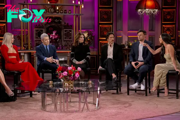 Andy Cohen with the cast of Vanderpump Rules