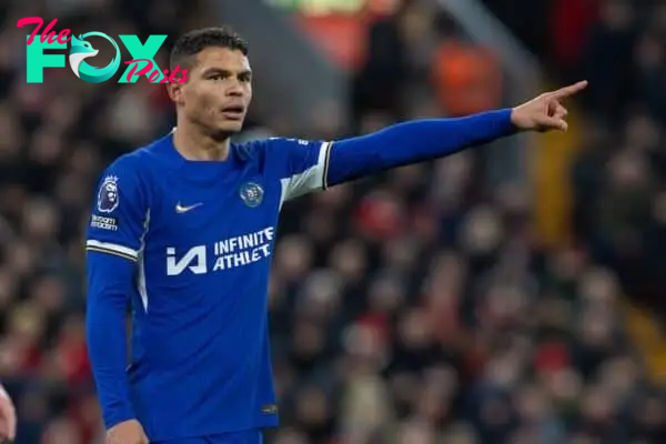 LIVERPOOL, ENGLAND - Wednesday, January 31, 2024: Chelsea's Thiago Silva during the FA Premier League match between Liverpool FC and Chelsea FC at Anfield. Liverpool won 4-1. (Photo by David Rawcliffe/Propaganda)